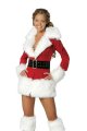 Christmas Costume Warm Long Sleeve Velour Santa Dress