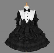 Adult Costume Black and White Western Gothic Lolita Dress