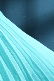 Beaded Aquamarine Floor Length Pleated Dress