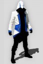 Game Costume Assassin's Creed III White and Blue Hoodie Cosplay