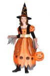 Halloween Costumes Kids Orange Witch Suit