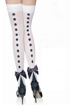 Accessory Opaque Black Dots Print Stockings