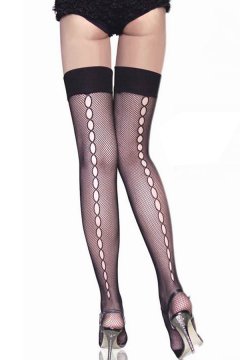Accessory Black Fishnet Thigh High Stockings