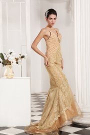Glamorous Champagne Mermaid Evening Gown