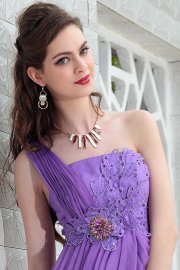 Amazing Lilac One Shoulder Chiffon Dress