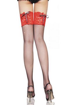 Accessory Red Lace Top Stockings