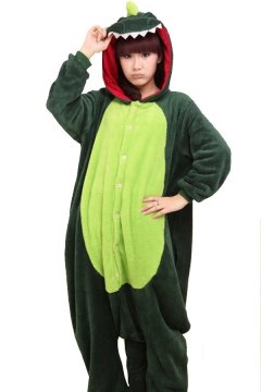 Mascot Costumes Kigurumi Green Dinosaur Costume