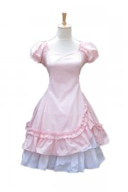 Adult Costume Lolita Sweet Short Sleeve Dress