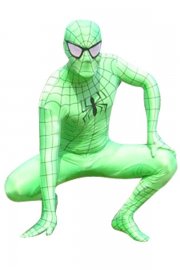 Halloween Costume Light Green Spiderman Zentai