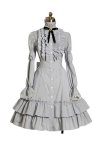 Adult Costume Grey Single Breasted Elegant Lolita Dress
