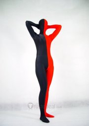 Halloween Costumes Red and Black Zentai Suit