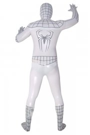 Halloween Costumes White Spiderman Zentai Suit