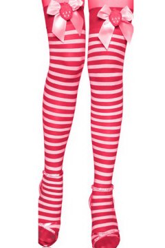 Accessory Red Zebra Striped Stockings with Bowknots top