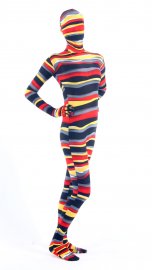 Halloween Costumes Colorful Stripes Zentai Suit