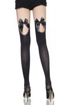 Accessory Black Lace Top Hallow-out Stockings