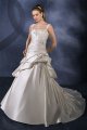 Court Train Beaded Satin Ivory Wedding Gown