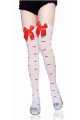 Accessory Red Lips Print Thigh High Stockings