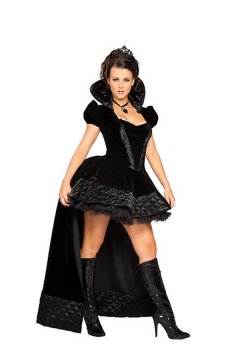Halloween Costume Royal Black Witch Costume