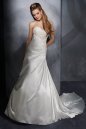 Court Train Floral Chiffon Ivory Wedding Gown