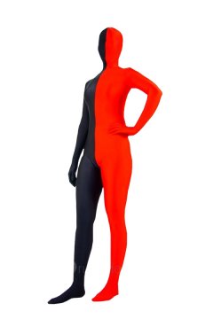 Halloween Costumes Red and Black Zentai Suit