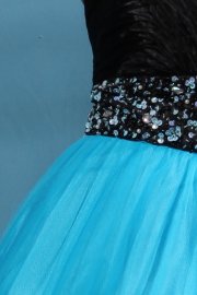 Sweetheart Floor-Length Azure Tulle Prom Dress
