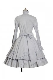 Adult Costume Grey Single Breasted Elegant Lolita Dress