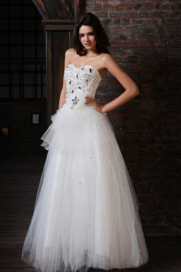 Sexy Sweetheart A-line Tulle Wedding Gown - Click Image to Close