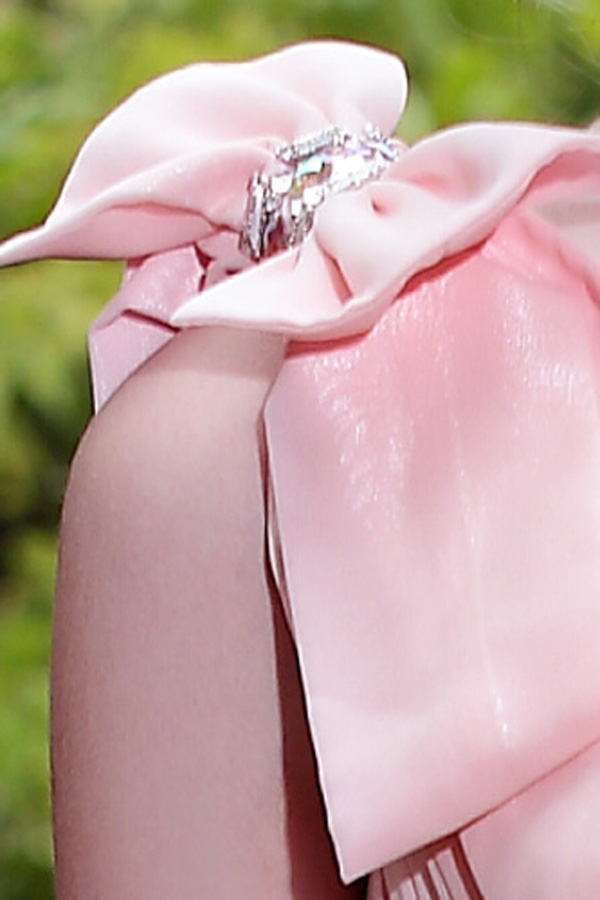One Shoulder Peachy Beige Chiffon Short Dress - Click Image to Close