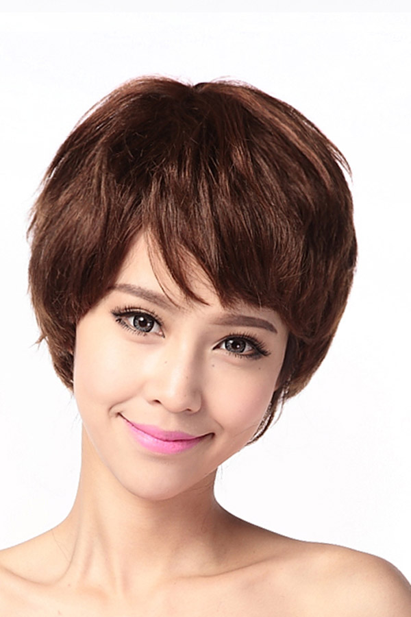 Stylish 100% Human Hair Curly Short Wig - Click Image to Close