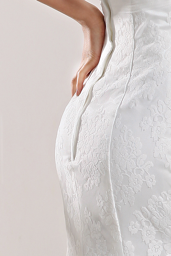 Feminime One Shoulder Lace Mermaid Wedding Dress - Click Image to Close