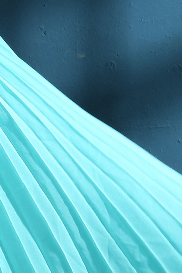 Beaded Aquamarine Floor Length Pleated Dress - Click Image to Close