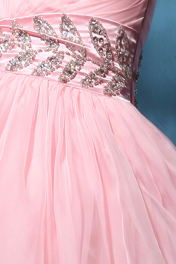 Glamorous Pink High Low Chiffon Dress - Click Image to Close