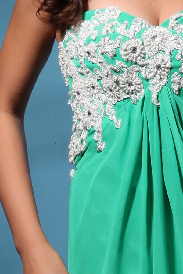 Royal Strapless Floor Length Prom Dress - Click Image to Close