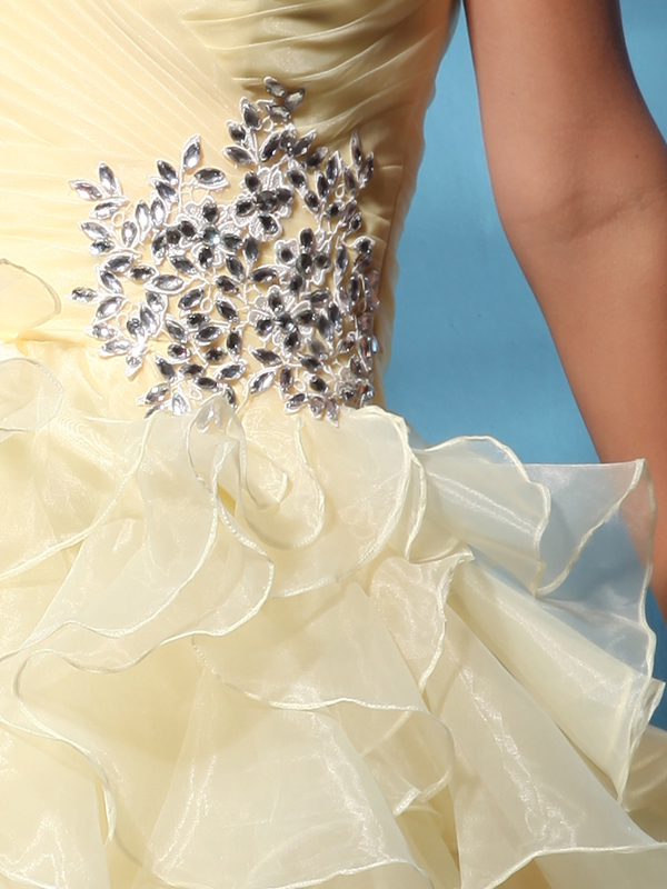 Enchanting Full Length Sweetheart Ruffled Dress - Click Image to Close