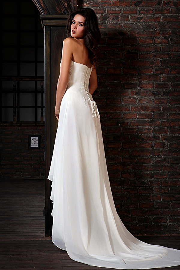Grecian Inspired Sweetheart Chiffon Wedding Dress - Click Image to Close