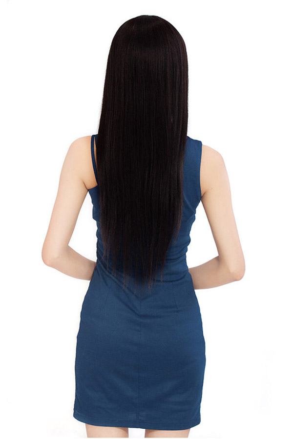 Sexy 80% Human Hair Straight Long Wig - Click Image to Close