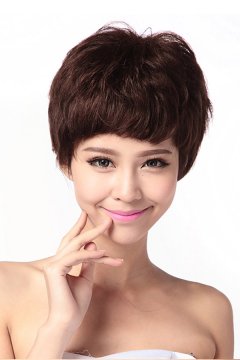 100% Human Hair Curly Short Wig