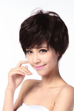 Stylish 100% Human Hair Curly Short Wig