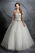 Brush Train Floral Chiffon Ivory Wedding Gown