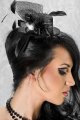 Accessories Big Diamond Feather Black Mini Top Hat