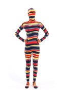 Halloween Costumes Colorful Stripes Zentai Suit