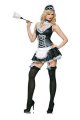 Uniform Costume Sleeveless V-neckline Black Maid Costume