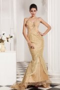 Glamorous Champagne Mermaid Evening Gown