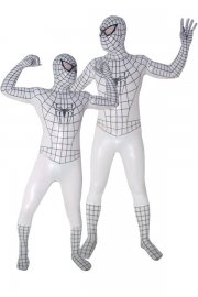 Halloween Costumes White Spiderman Zentai Suit