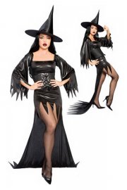 Halloween Costumes Overwhelmed Black Witch Costume