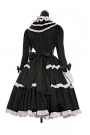 Adult Costume Long Sleeve Black and White Lolita Dress