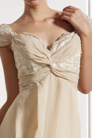 Sweetheart Short Sleeve Chiffon Evening Dress