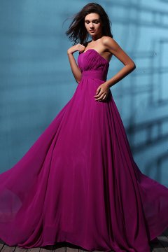 Feminine Floor Length A-line Formal Gown