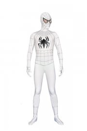 Halloween Costumes White Spiderman Zentai Suit