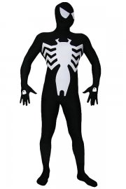 Halloween Costumes Black and White Spiderman Zentai